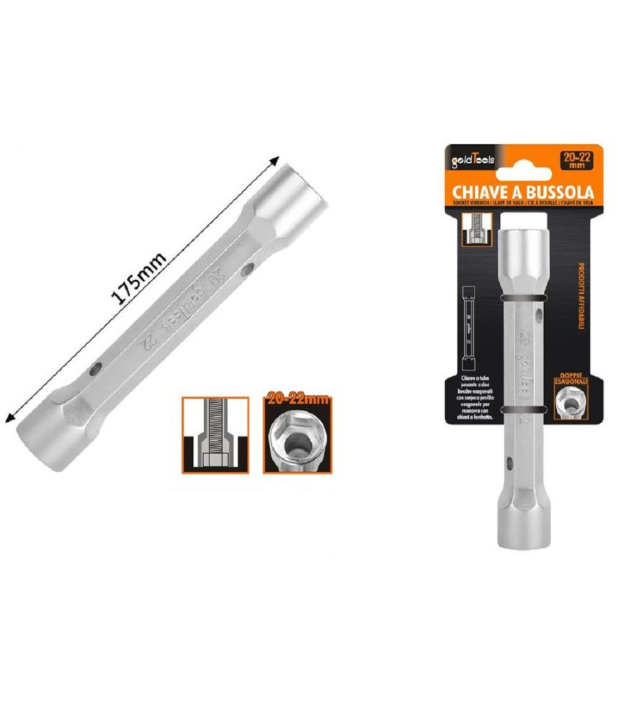 Chiave A Bussola Tubo Esagonale Da 175 Mm Doppie Bocche Esagonali 20-22 Mm 97554
