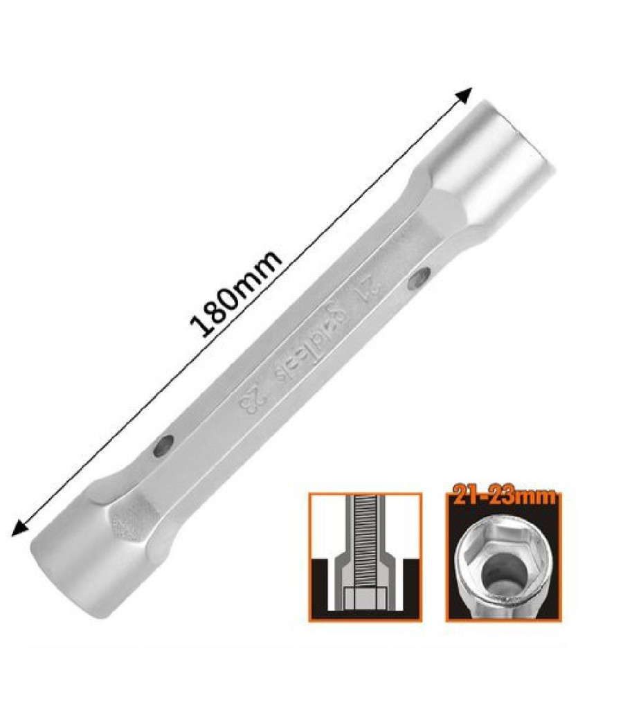 Chiave A Bussola Tubo Esagonale Da 180 Mm Doppie Bocche Esagonali 21-23 Mm 97555 - immagine 2