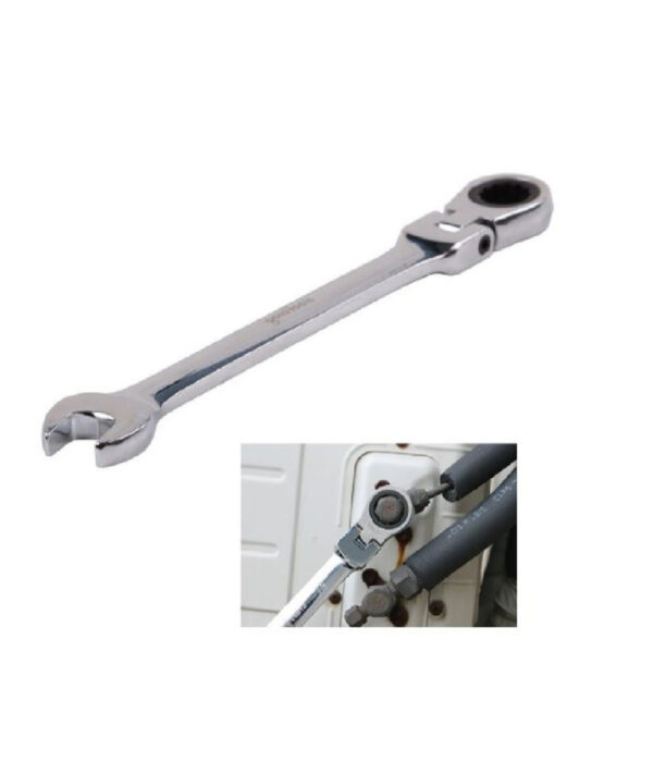Chiave A Cricchetto Combinata 10mm Testa Pieghevole Cromo Vanadio Utensile 91732 - immagine 2