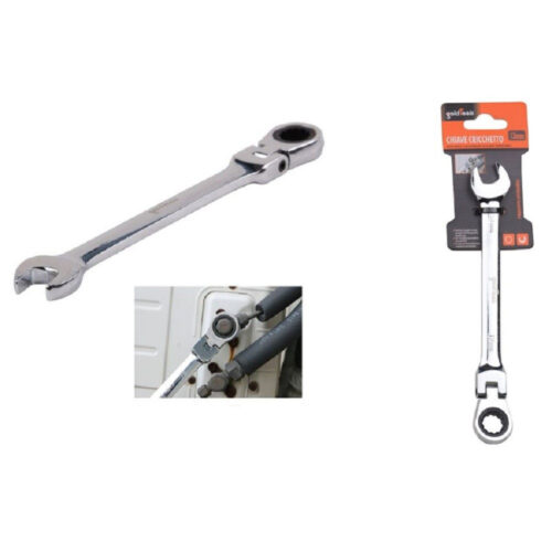 Chiave A Cricchetto Combinata 13mm Testa Pieghevole Cromo Vanadio Utensile 91735