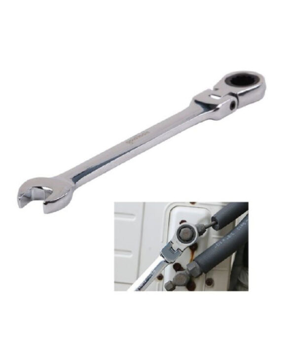 Chiave A Cricchetto Combinata 15mm Testa Pieghevole Cromo Vanadio Utensile 91736 - immagine 2