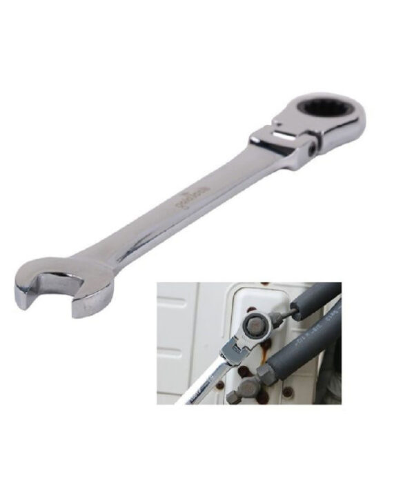 Chiave A Cricchetto Combinata 16mm Testa Pieghevole Cromo Vanadio Utensile 91737 - immagine 2