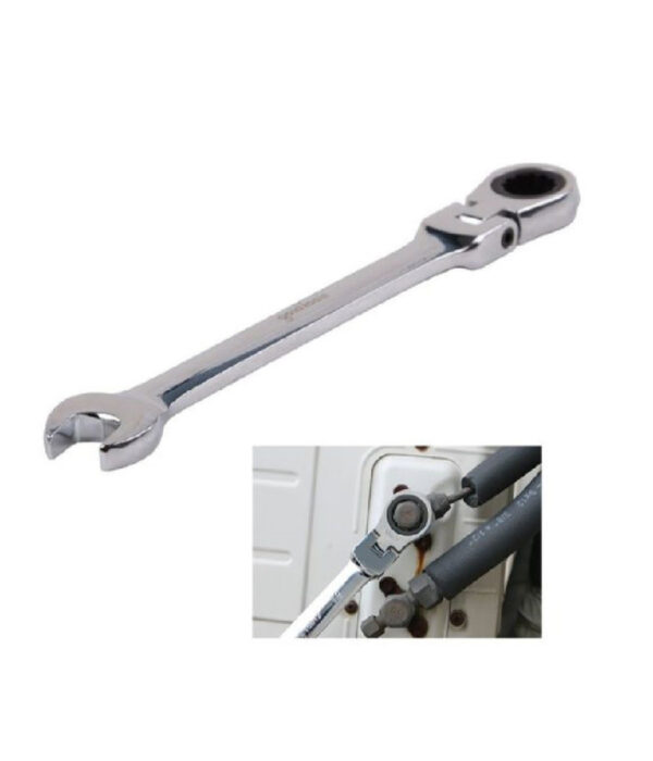 Chiave A Cricchetto Combinata 8 Mm Testa Pieghevole Cromo Vanadio Utensile 91730 - immagine 2