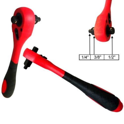 Chiave A Cricchetto Reversibile Universale 3 In 1 Per Bussole 1/4″ – 3/8″ – 1/2″