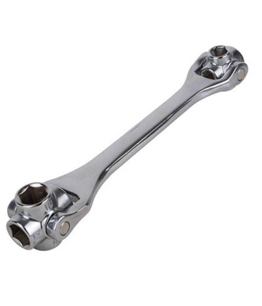 Chiave Combinata Multifunzione Testa Girevole 360° A Bussola 12 A 19 Mm