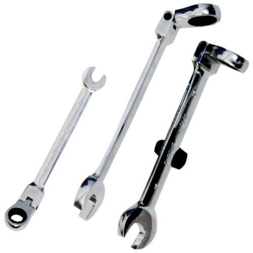 Chiave Combinate A Cricchetto Chrome Vanadium Con Testa Snodabile Misura Mm