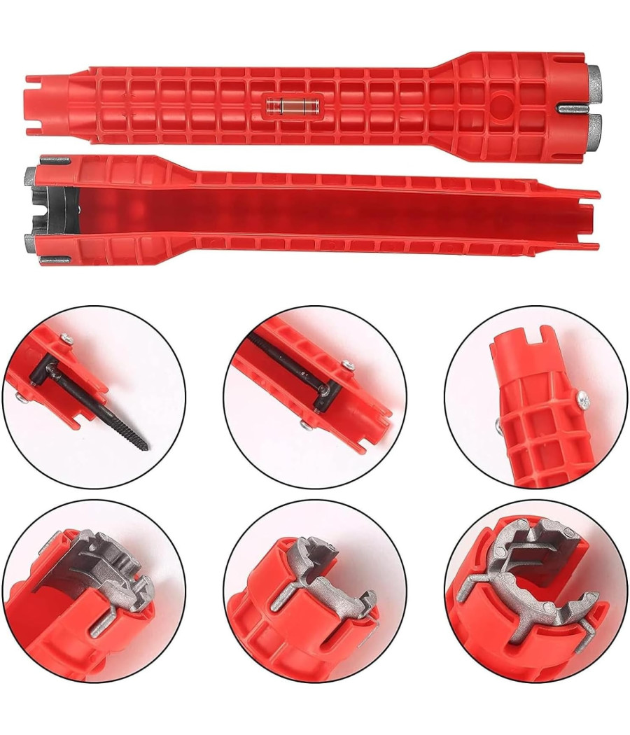 Chiave Multifunzione A Bussola Per Installazione Rubinetti Tubo Bagno Idraulico - immagine 2