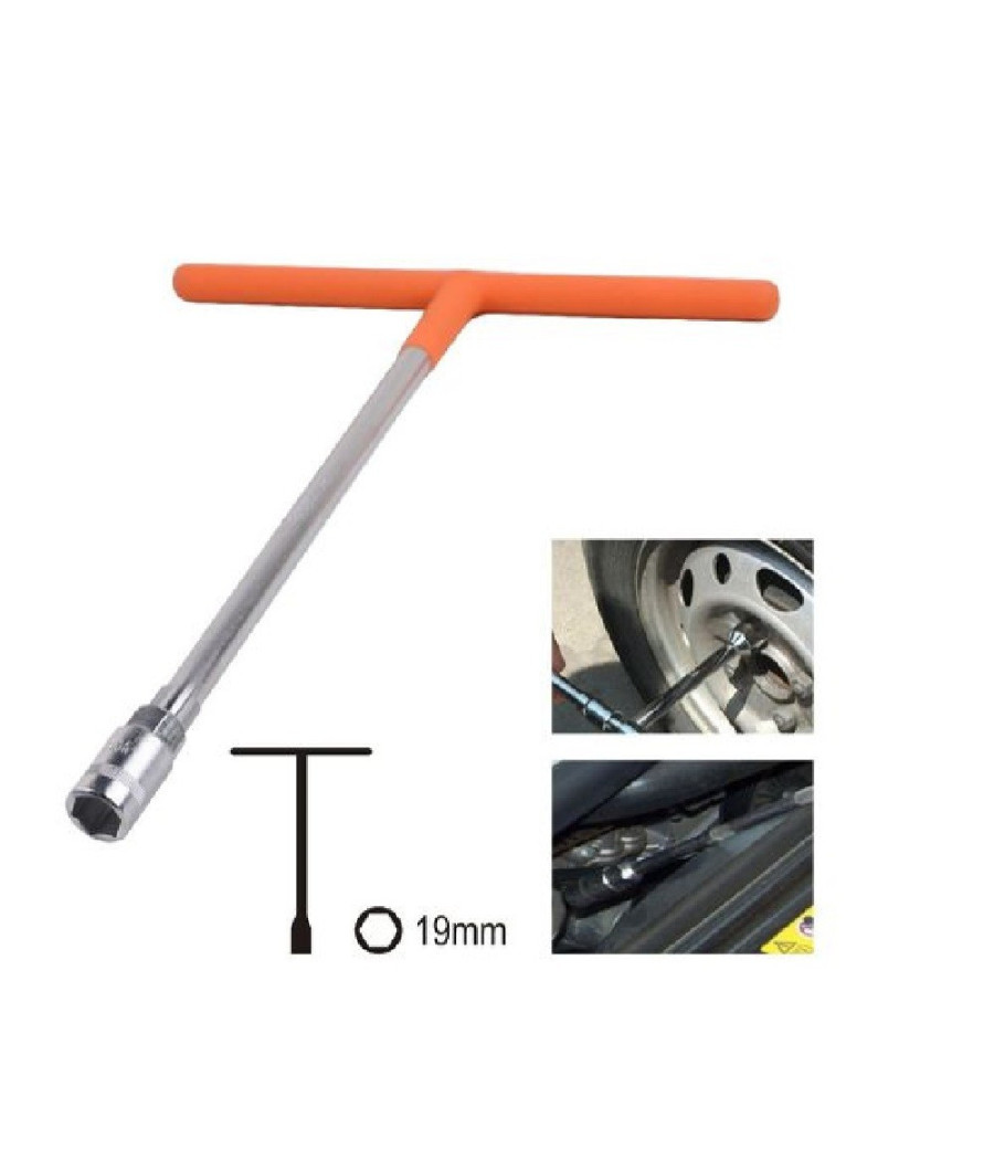 Chiave Poligonale Impugnatura Tipo A T Da 19 Mm Con Bussola Esagonale Cr-v 91615 - immagine 2