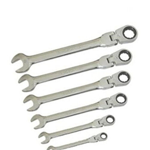 Chiavi Combinate A Cricchetto Con Snodo Set 6pz In Acciaio Cromo Vanadio