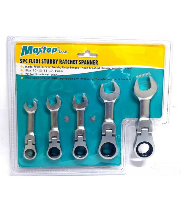 Chiavi Combinate A Cricchetto Nane Set Da 5 Pezzi 10 12 13 17 19 Mm Art. 04384 - immagine 3