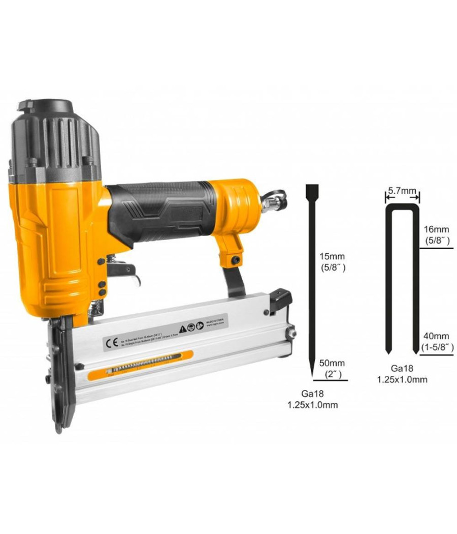 Chiodatrice Graffettatrice 2 In 1 Spara Chiodi Sparachiodi Ad Aria Compressa Pro - immagine 2