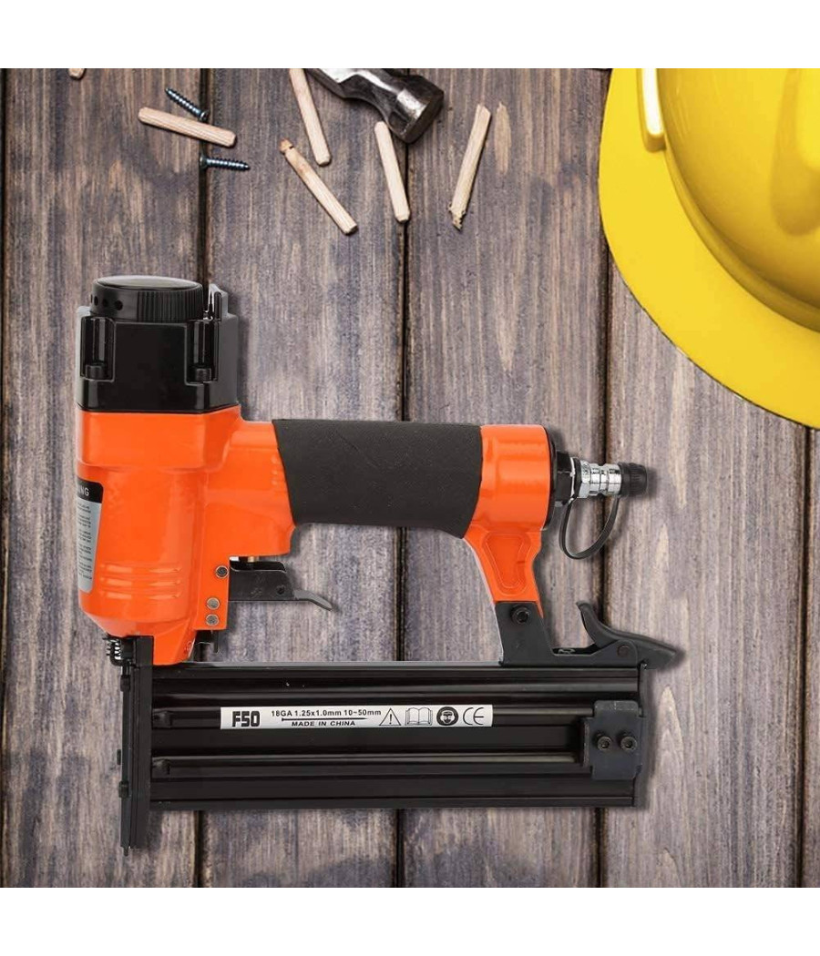 Chiodatrice Graffettatrice Spillatrice Ad Aria Compressa 10-50mm Pneumatica F50 - immagine 3