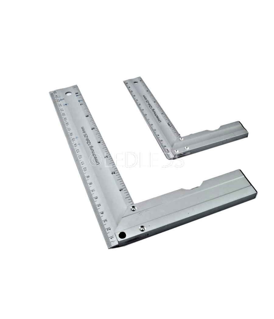 Coppia Squadra Squadratrice In Alluminio Kit 2 Pezzi Con Bolla E Angolo 45°