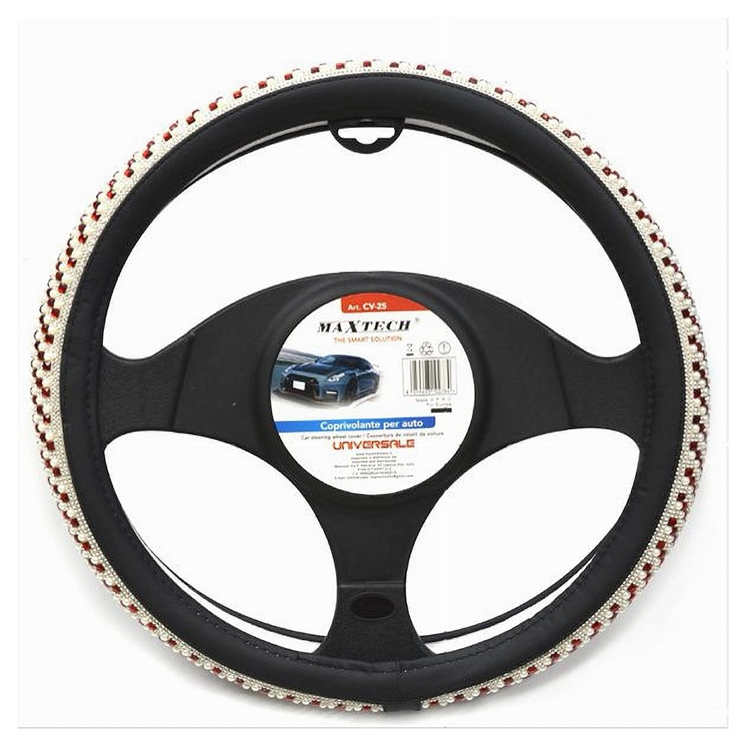 Coprivolante Universale Auto Fodera Copertura Sterzo 38 Cm Decoro Colorato Cv-25