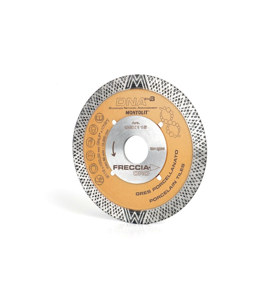 Disco Diamantato Montolit Dna Evo3 Cgx115 Mm.115 Corona Continua Freccia Oro 802