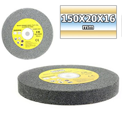 Disco Mola Da Banco Pietra Abrasiva Ossido Alluminio Tipo Flat 150x20x16 Mm