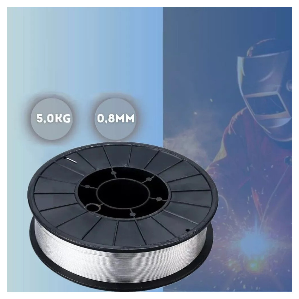 Filo Animato Per Saldatrice Mig Filo Continuo No Gas Bobina 5 Kg 0.8 Mm E71t-gs - immagine 2