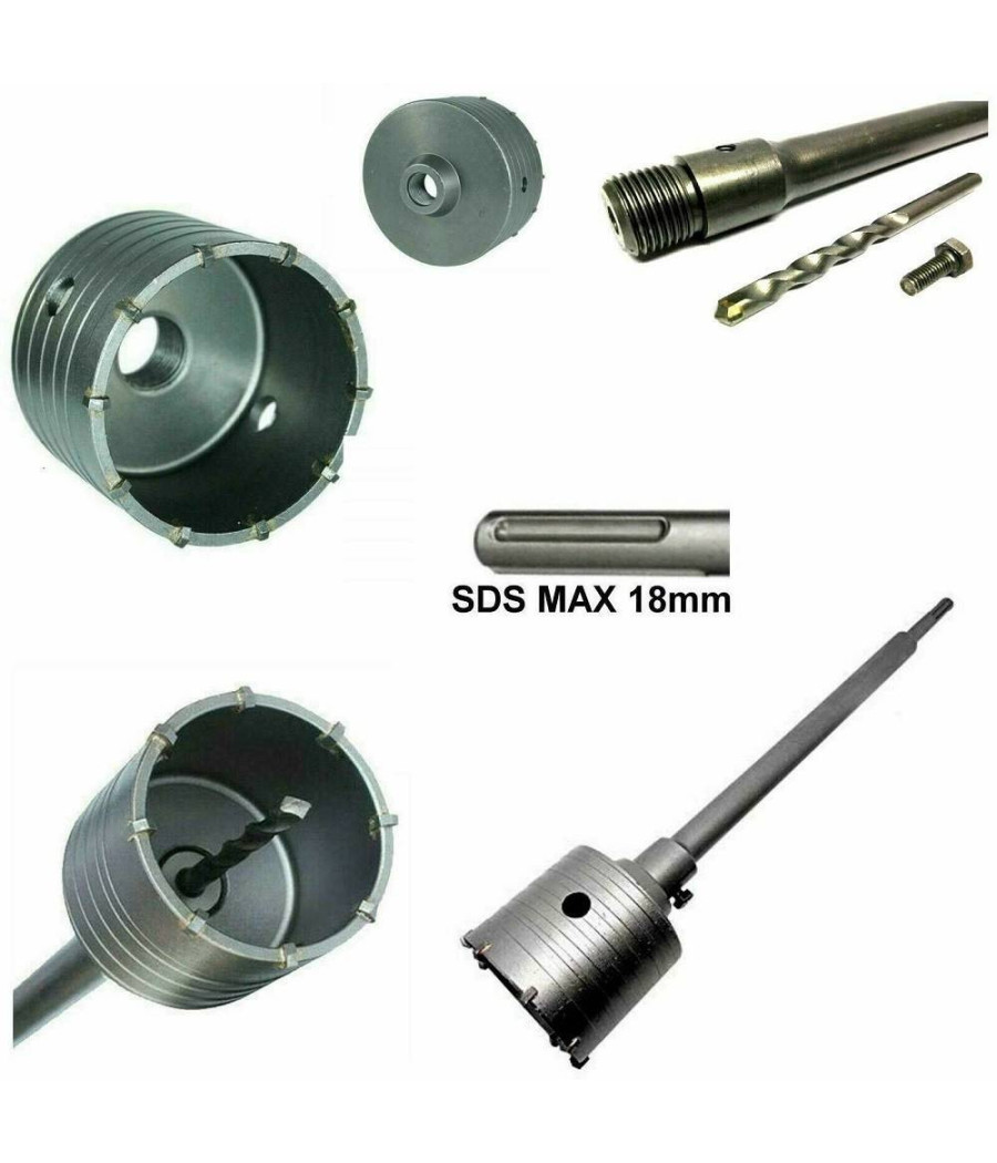 Fresa A Tazza 30 Mm Carotatrice Con Asta Sds Max 100 Cm Calcestruzzo Cemento