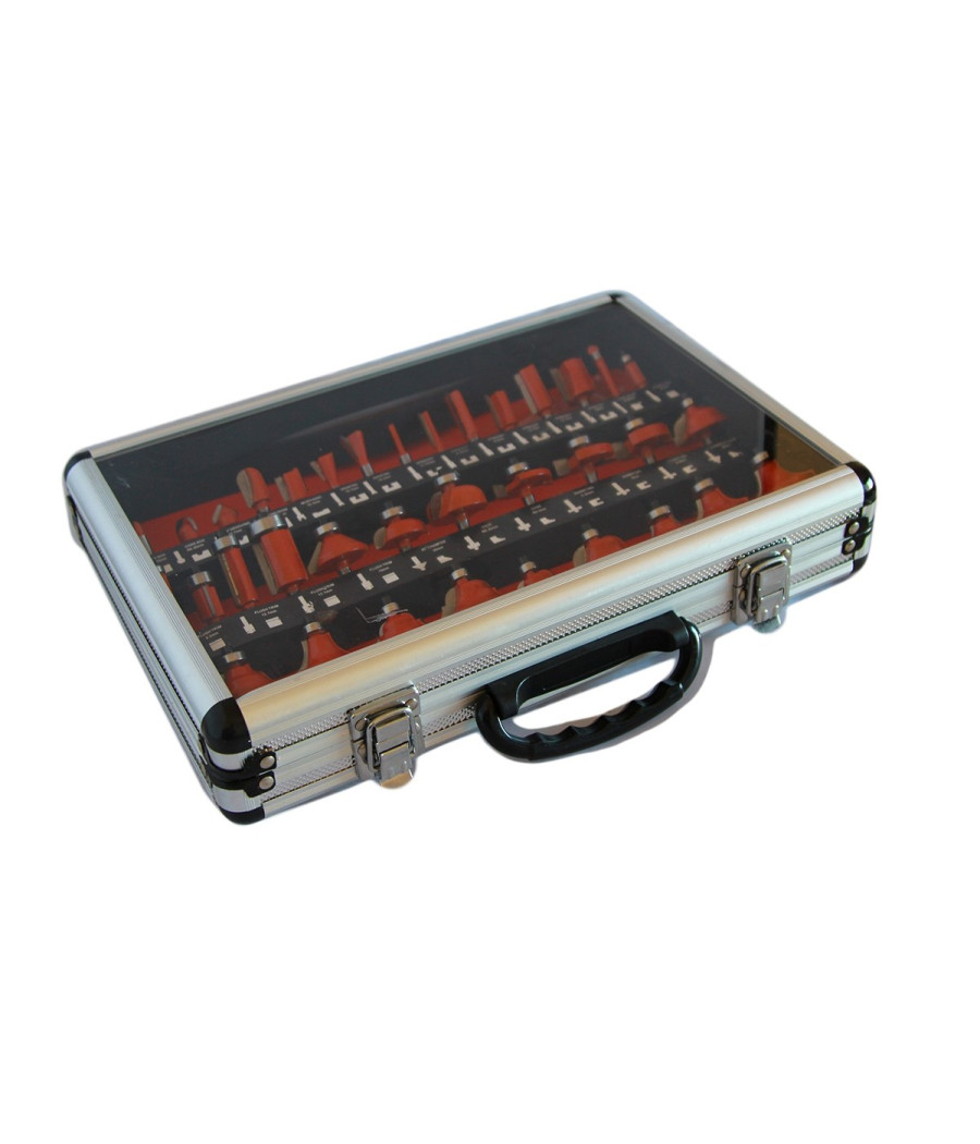 Frese Legno Per Pantografo 6mm Set Kit 35 Pezzi In Valigetta Di Alluminio - immagine 3