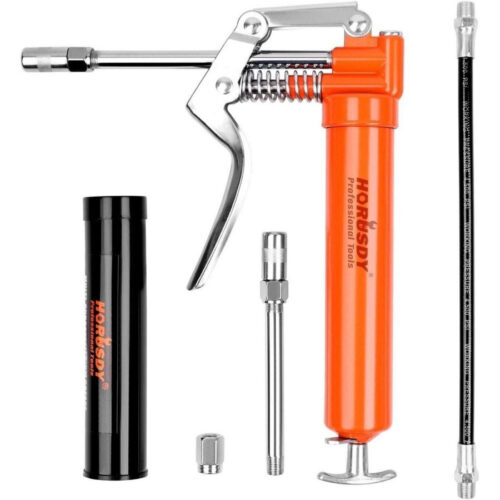 Ingrassatore Manuale A Siringa Grasso Pistola Ingrassaggio Con 4 Accessori 97353