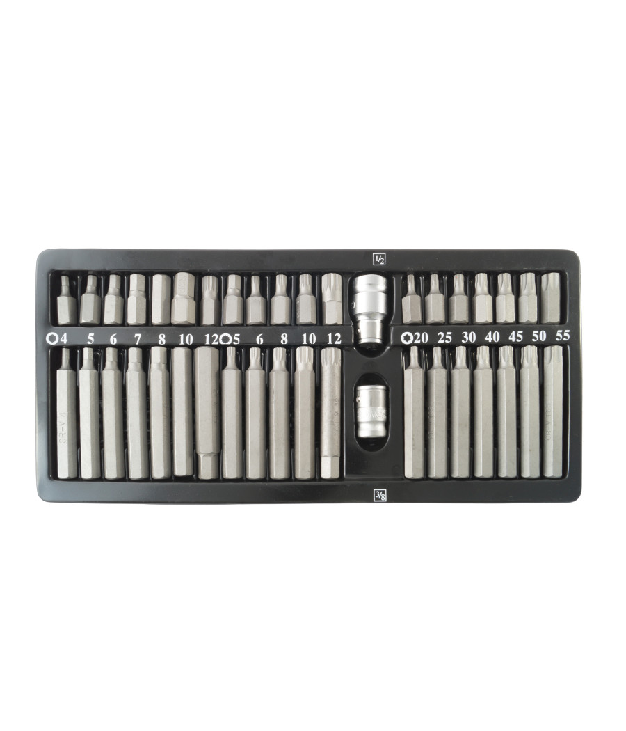 Inserti Chiavi Bussole Chiavi Torx Hex 1/2" 3/8" Kit Set Professionale 40 Pz - immagine 2