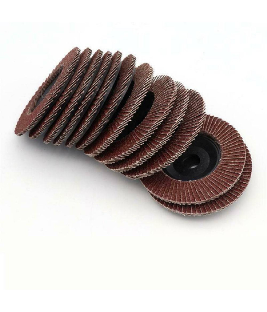 Kit 10 Pz Disco Abrasivo Lamellare Per Smerigliatrice 125 Mm Grana 120 - immagine 2