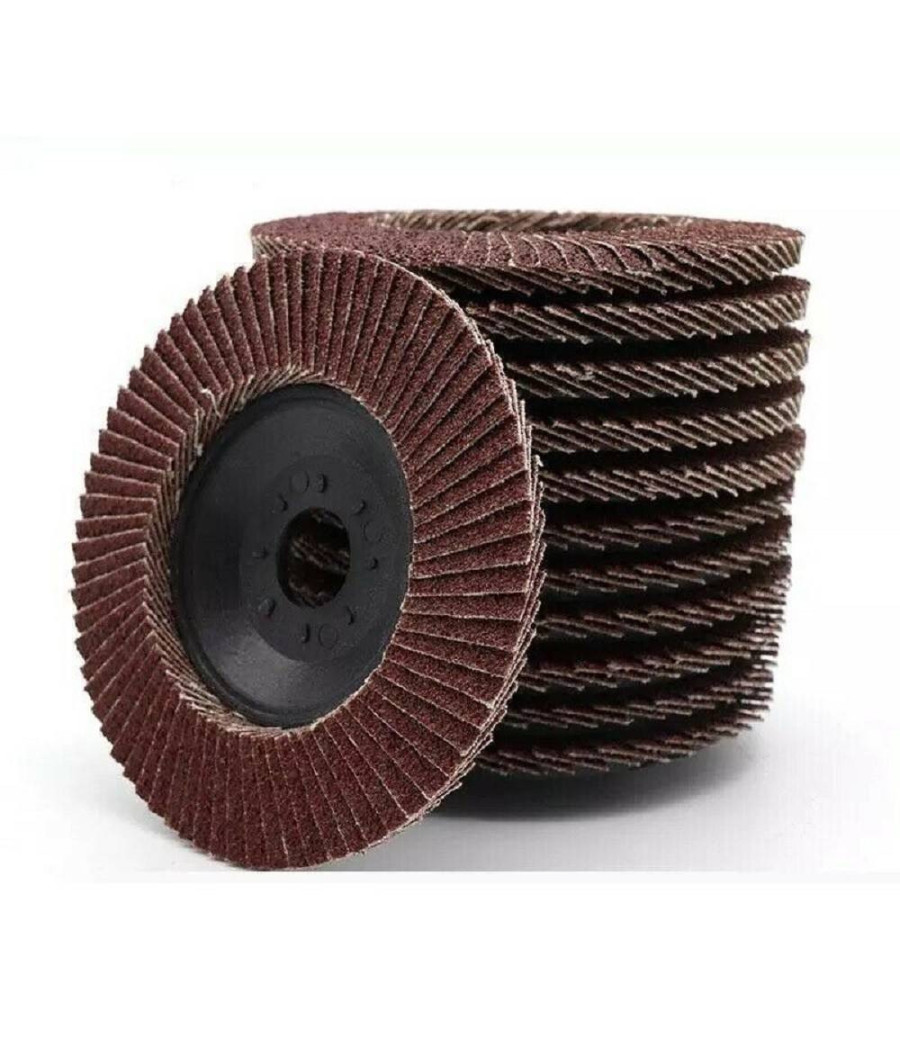 Kit 10 Pz Disco Abrasivo Lamellare Per Smerigliatrice 125 Mm Grana 40