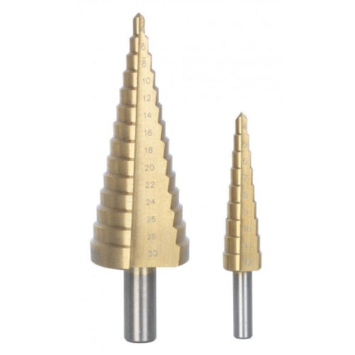 Kit 2 Punte A Scalini Set Frese Scalino Allargafori 1 Da 4 A 30 E 1da 4 A 12 Mm