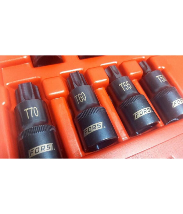 Kit 26 Pz Inserti Inserto Torx Chiavi Bussola 1/2 Lunghe Auto Meccanico Fs-43612 - immagine 3