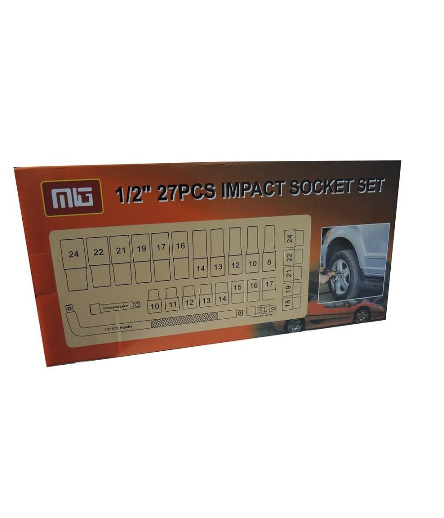 Kit 27 Bussole/boccole Adattatore Rinforzate Per Avvitatore Pneumatico Da 1/2" - immagine 3