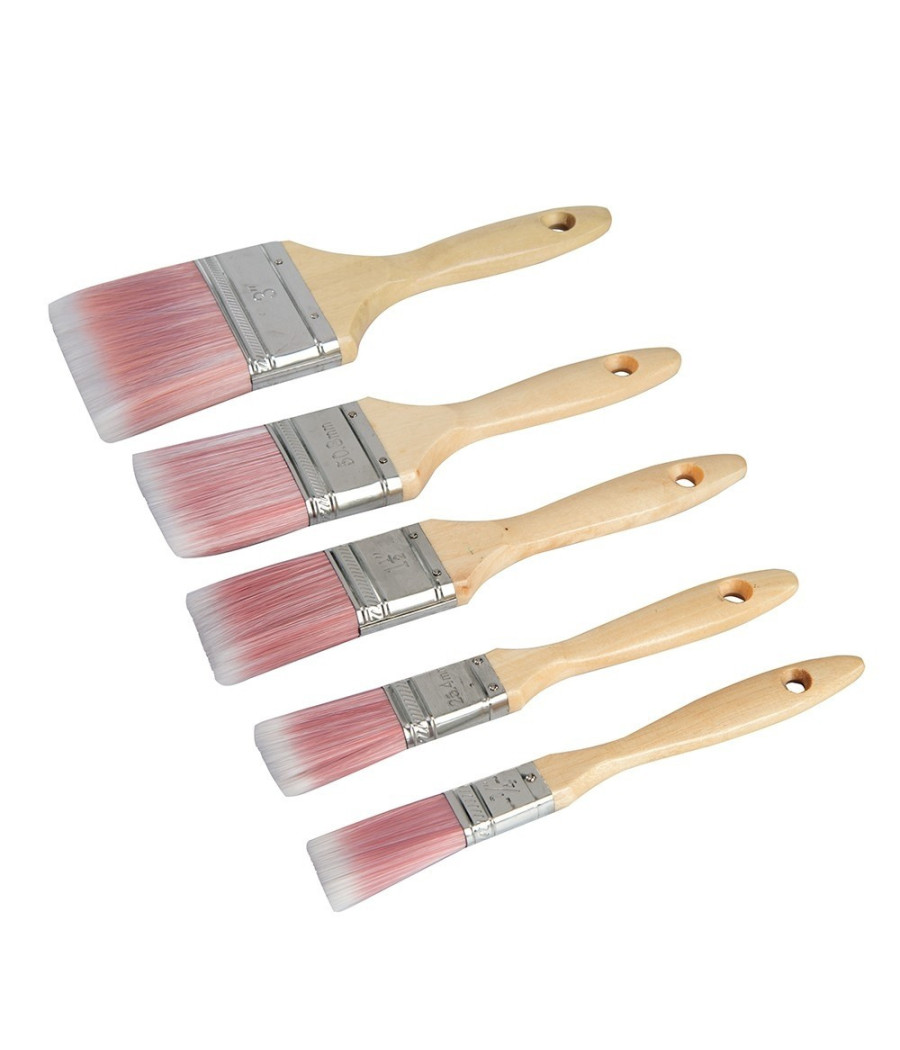 Kit 5 Pennelli Pennello Setola Lunga X Pittura E Smalto Pittore Bricolage