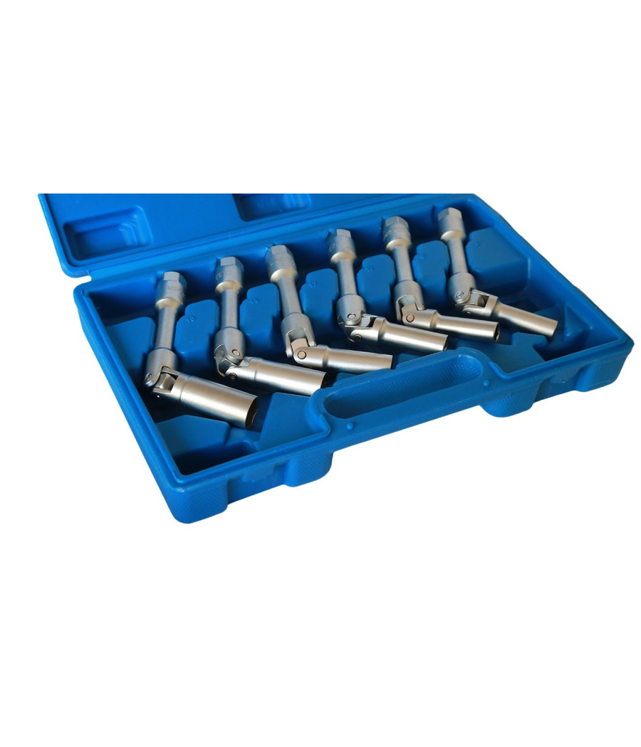 Kit 6 Chiavi Bussola Snodate Per Candelette Auto Diesel Da 8 A 16 Mm 3/8" 160mm - immagine 2