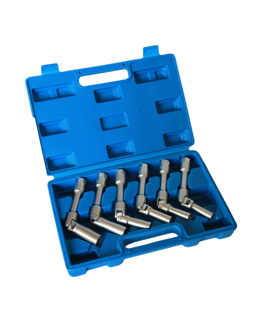 Kit 6 Chiavi Bussola Snodate Per Candelette Auto Diesel Da 8 A 16 Mm 3/8" 160mm - immagine 3
