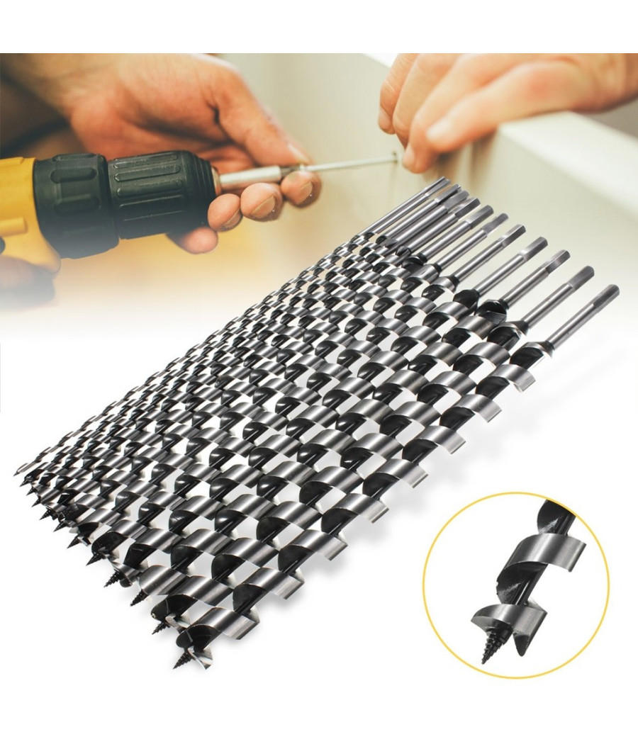 Kit 6 Punte Per Trapano Tassellatore Puntale Trivella Autofilettante Legno 460m