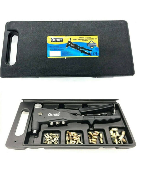 Kit 66 Pz Rivettatrice Per Inserti Rivetti Filettati Filetti M3 M4 M5 M6 - immagine 2
