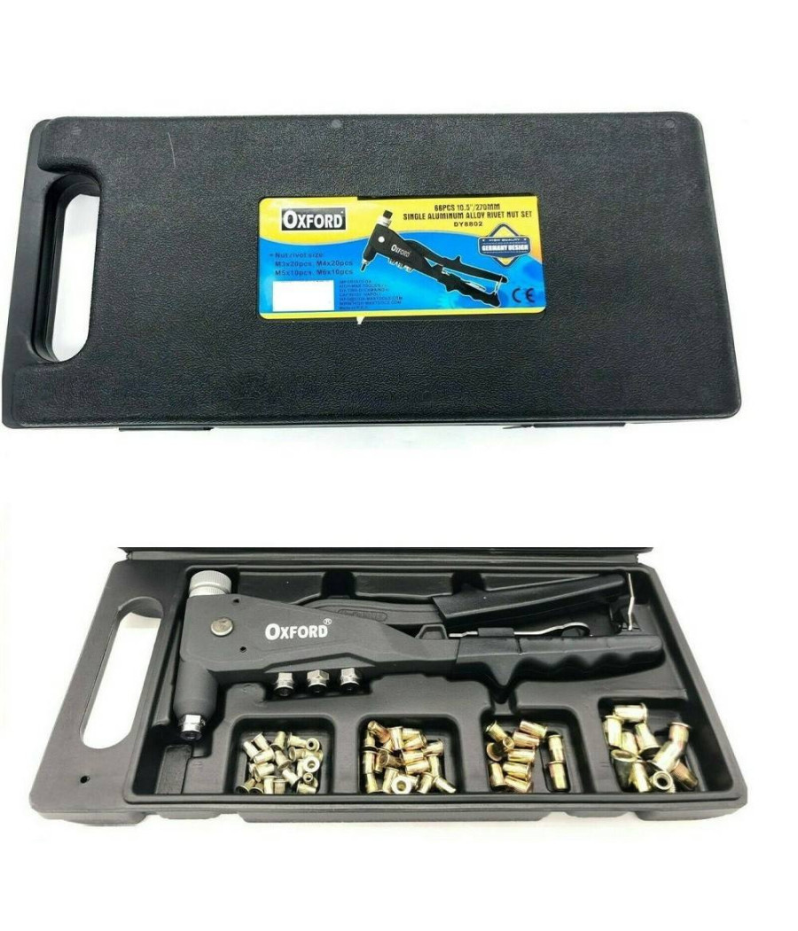 Kit 66 Pz Rivettatrice Per Inserti Rivetti Filettati Filetti M3 M4 M5 M6 - immagine 2