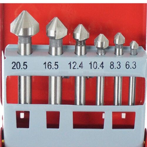 Kit 6pz Frese Svasatori Per Tornio Trapano Colonna Svasare Svasatore Svasato