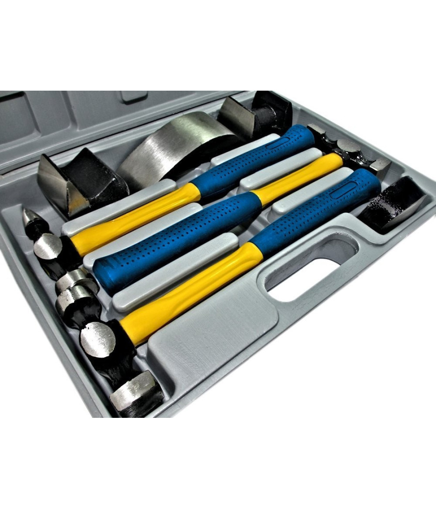 Kit Accessori X Carrozziere Carrozzerie Attrezzi 4 Tassi 3 Martelli In Valigia - immagine 2