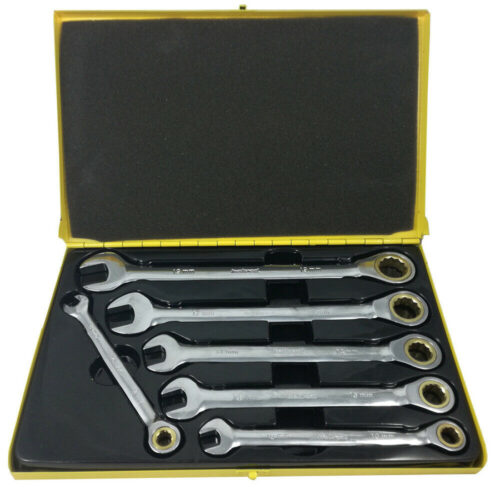 Kit Chiavi Combinate Fisse E A Cricchetto Helved Da 6 Pz Cromo Vanadio Hld10122