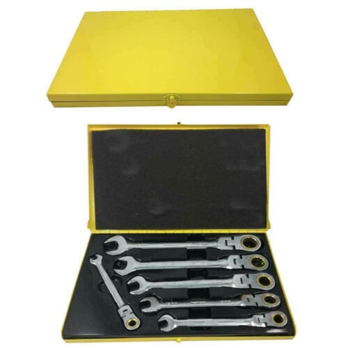 Kit Chiavi Combinate Fisse E A Cricchetto Testa Snodabile Helved Da 6pz Hld10123