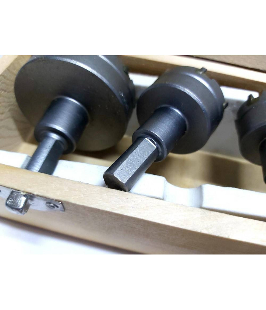 Kit Di 5 Frese A Tazza Hss Denti In Metallo Duro Da 18 30 32 35 55 Mm Per Muro - immagine 2