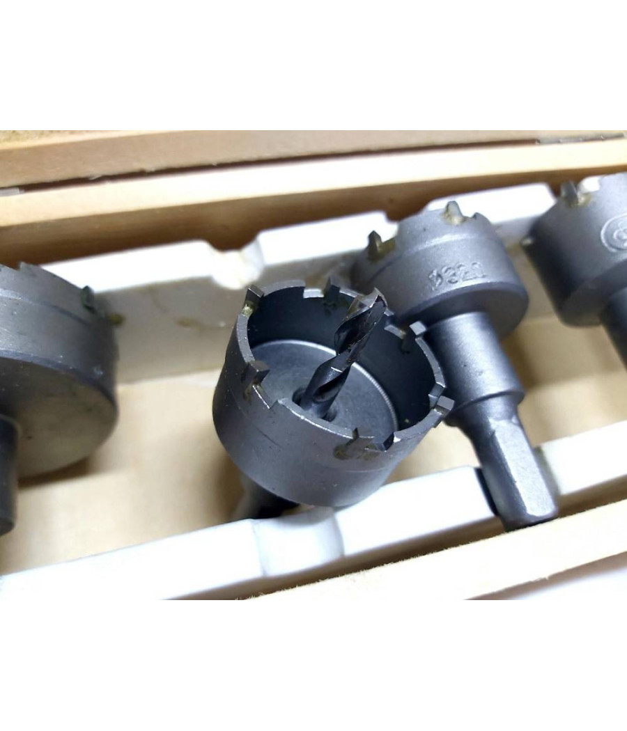 Kit Di 5 Frese A Tazza Hss Denti In Metallo Duro Da 18 30 32 35 55 Mm Per Muro - immagine 3