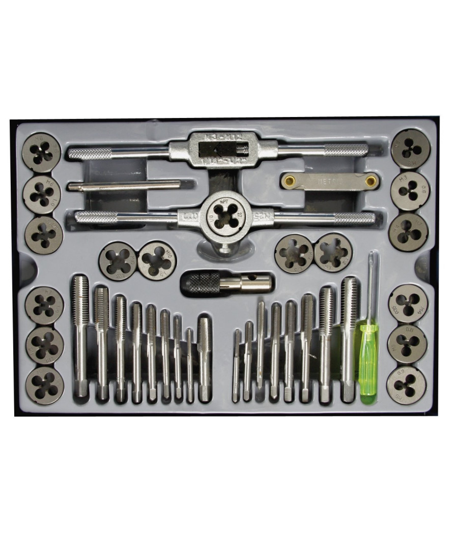 Kit Filiera 40 Pz Professionale Maschi E Femmine Kit Filiere 40 Pz In Valigia - immagine 2