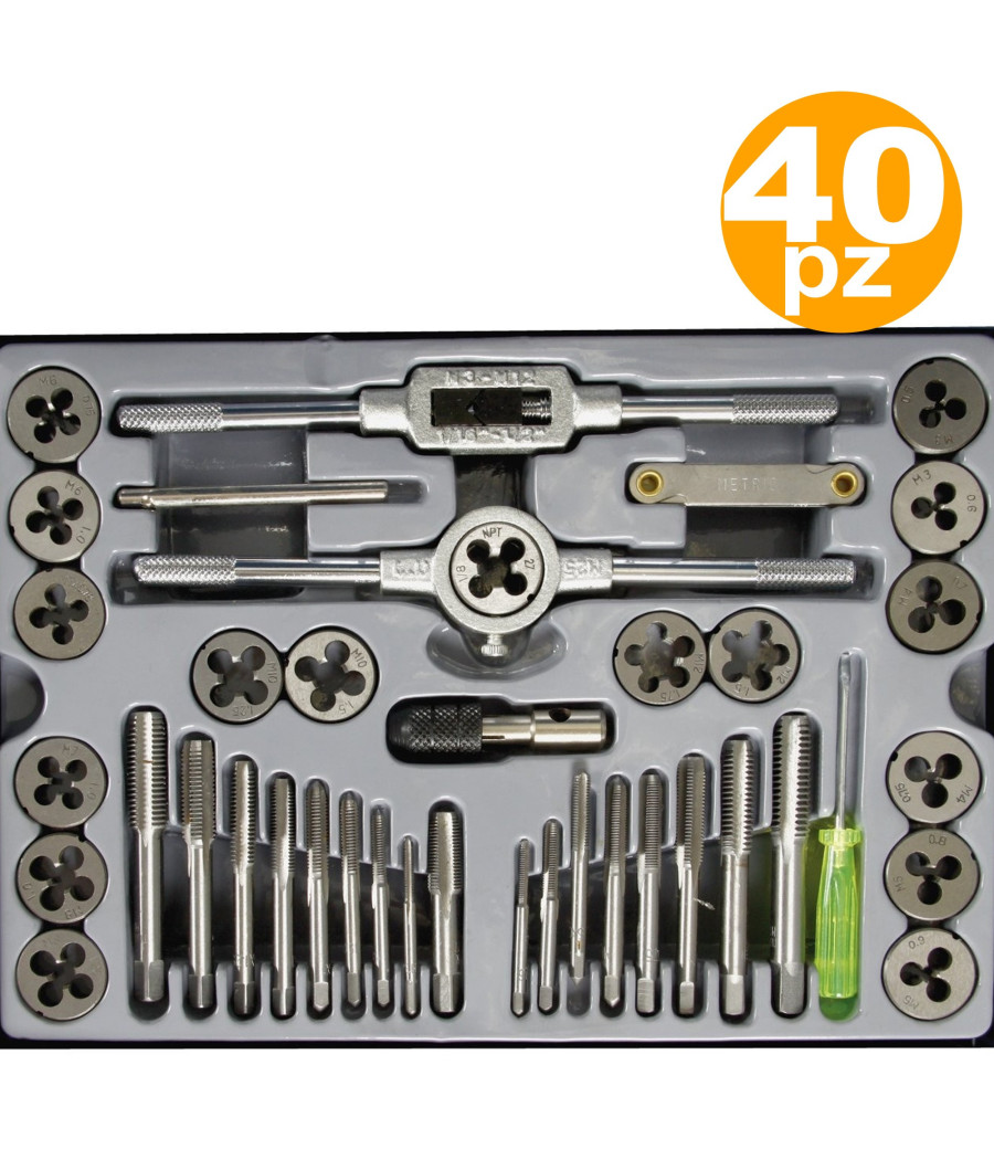 Kit Filiera 40 Pz Professionale Maschi E Femmine Kit Filiere 40 Pz In Valigia