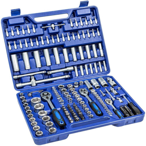 Kit Inserti + Bussole Boccole Impronta Torx Esagonale Con 3 Cricchetti 171 Pz