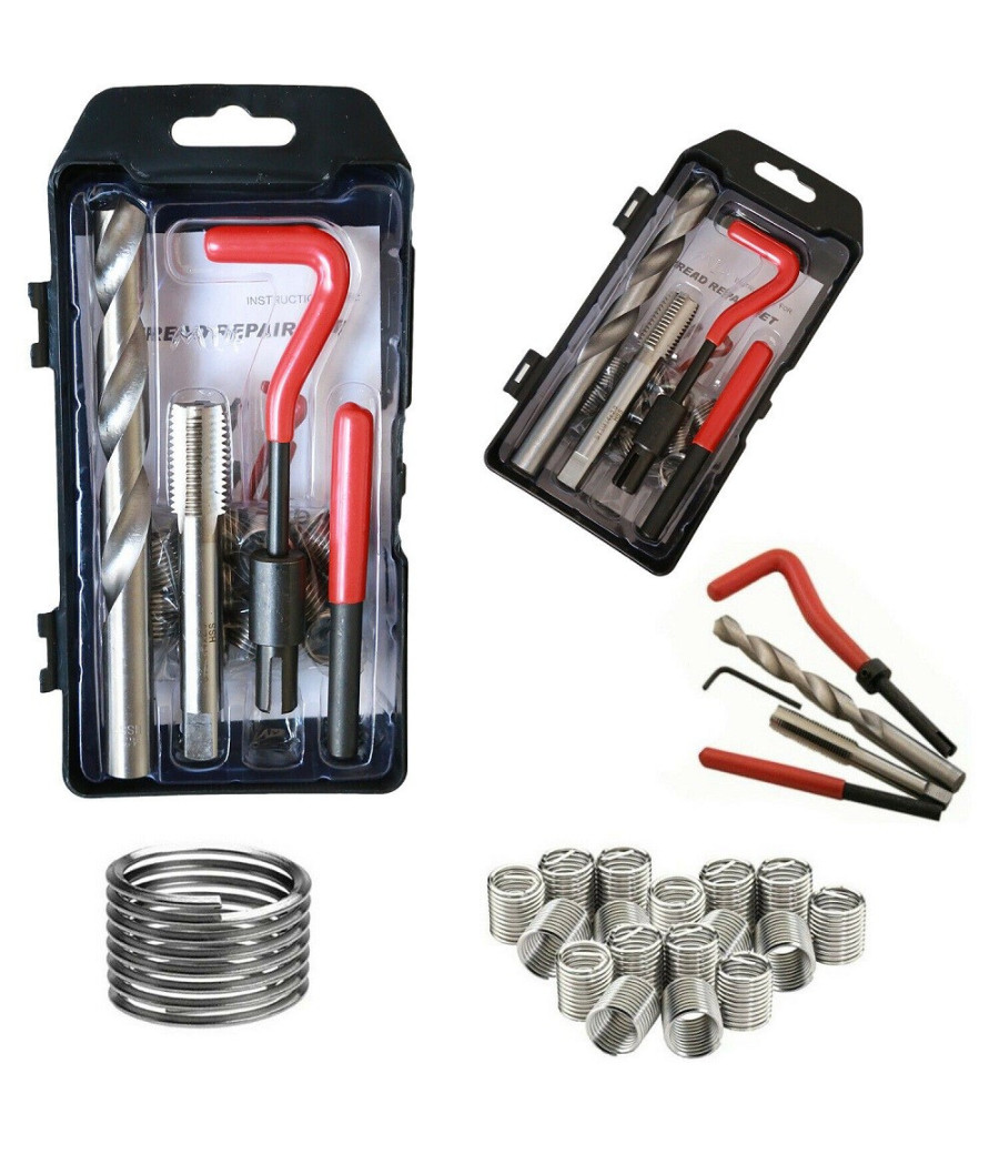 Kit Riparazione Filetti 15 Pz Elicoidi M14 X 2.0 Ripristina Filettature Rovinate