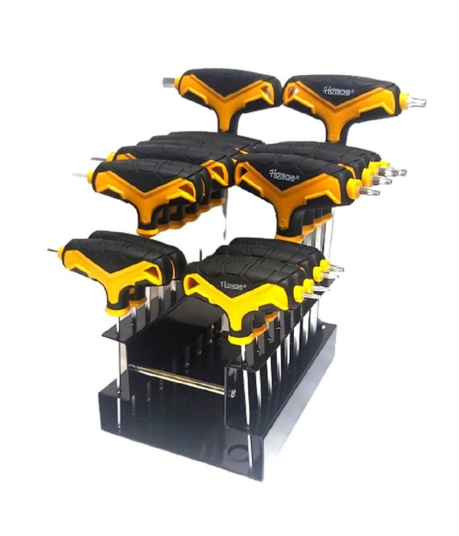 Kit Serie 18 Chiavi A Brugola Esagonali Con Testa Sferica Torx Cromo Vanadio