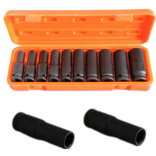 Kit Set 10 Bussole 1/2″ Esagonali Per Avvitatore Pistola Pneumatica Da 10 A 24mm