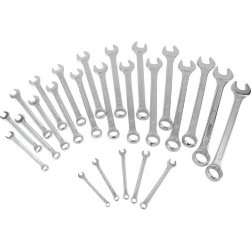 Kit Set 25 Chiavi Forchetta A Stella Combinate In Acciaio Fisse Poligono Inglesi