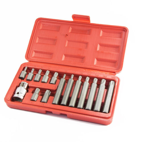 Kit Set Inserti Chiavi Bussole Torx 15 Pz Hex 1/2″ H10 Professionale 15 Pz Torx